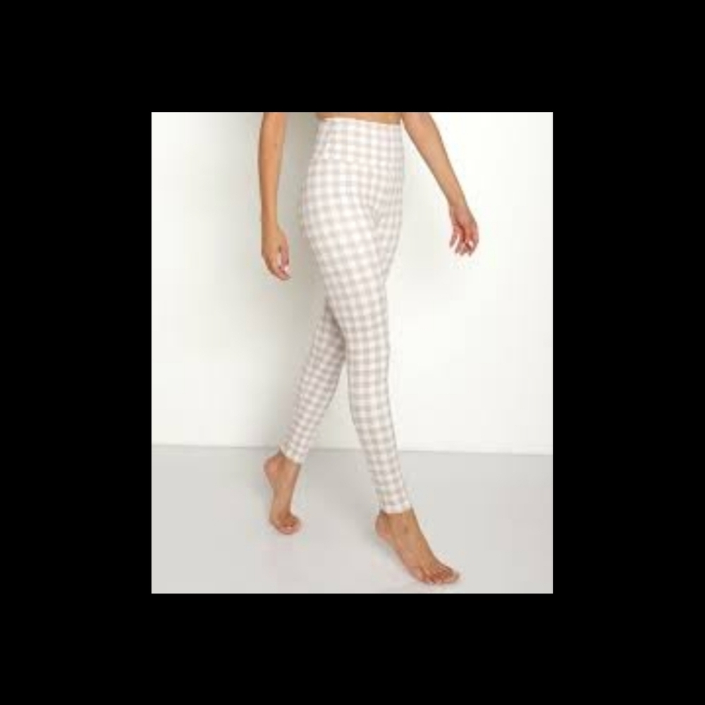 Beach Riot NWOT Piper Legging in Taupe Houndstooth sz LARGE